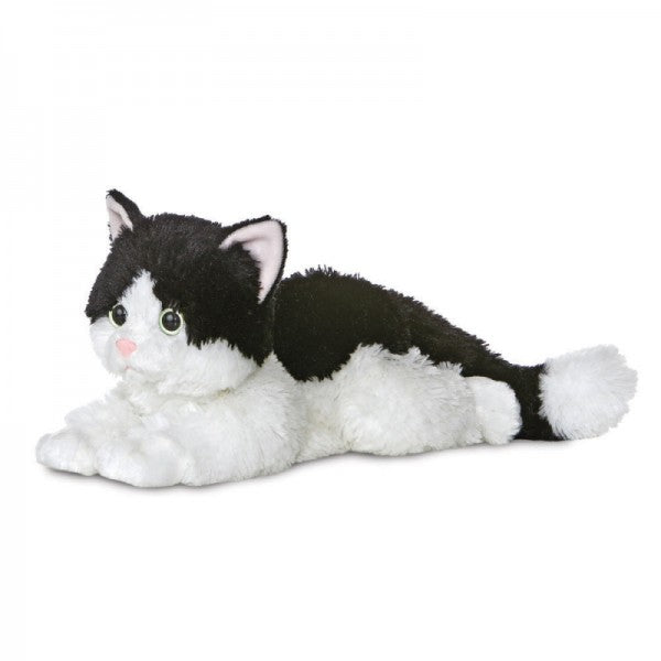 Peluche Chat noir et blanc, 18 cm - Authentic Peluches