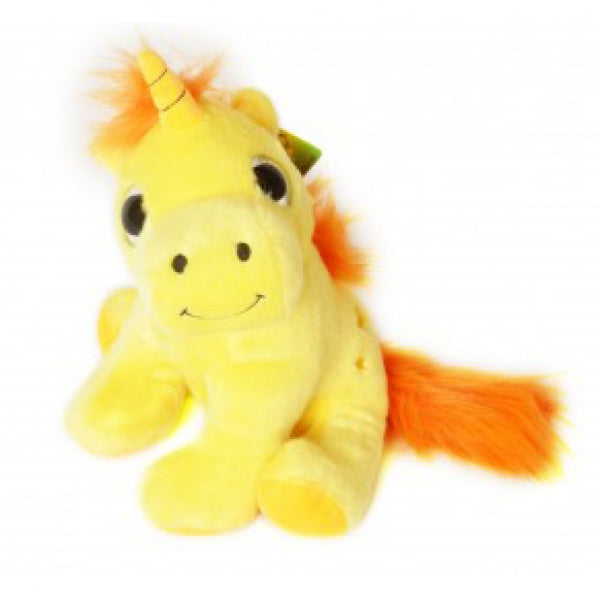 Peluche licorne jaune 30 cm